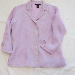 Anne Carson Lavender LINEN Blazer Jacket, Lined Size Small